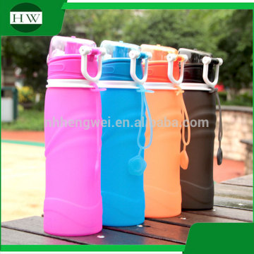 travel outdoor portable eco hang silicone sport telescopic folding foldable collapsible drinking water bottle cup