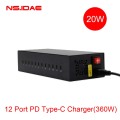 High quality 12-port type-c Fast Charger 360W