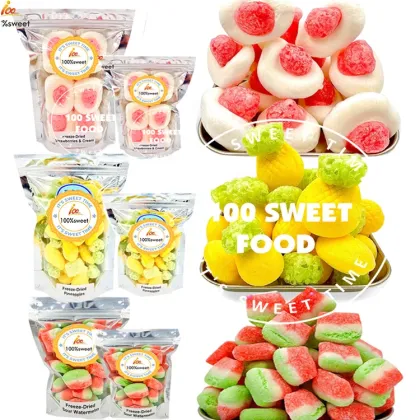 Crispy Freeze-dried Fruity Gummy Candies - Custom Wholesale Candy in Bag Packaging