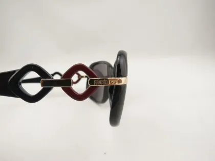 Erica 518s 05a Black Acetate Frame Gray Resin Lens Roberto Cavalli Sun Glasses