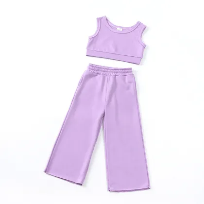 Summer Kids Girls Boutique Clothing Sets: Slim Fit Sweatpants and Sports Jogger Pants