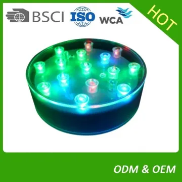4Inch Round White LED Under Vase Light For Christmas party decoration