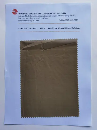 100% Nylon 0.25cm Ribstop Taffeta pu