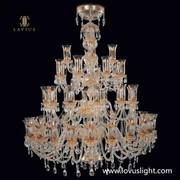 Retro candle large chandelier Villa hotel shopping mall custom project chandelier