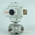 DKV Electric Actuated 3-Way Stainless Steel 304 Ball Valve with Female Thread