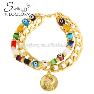 Neoglory Eye Catching High Grade Resin Beads Bracelet In Gold Plating