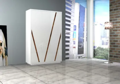 Modern white high gloss bedroom wardrobe