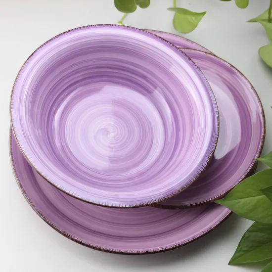 Customized color tableware hand painting ceramic dinnerware