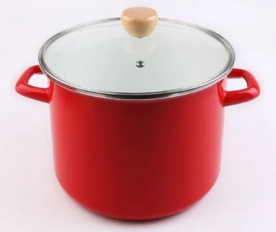 High Quality TV Shopping Red Kitchenware Enamel Soup Pot