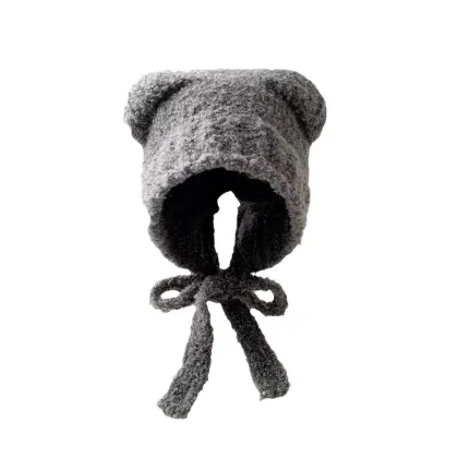 Autumn & Winter Windproof Soft Woolen Hats with Bear Ears