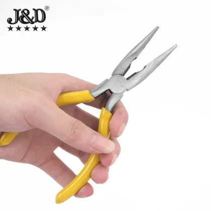 Light Yellow Handle Electronic Needle-Nosed Pliers for Electricians