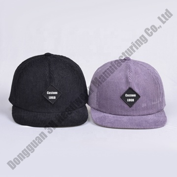 Wholesale Custom Patch Logo Corduroy Snapback Caps