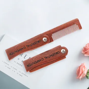 Customizable Travel Sandalwood Beard Comb for Men with Low MOQ