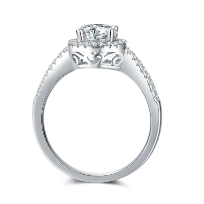 Snowflake Mosang Stone Ring 925 Sterling Silver Classic Six Claw Mosang Diamond Ring