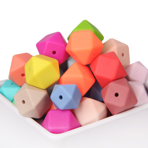 Loose Hexagon Silicone Teething Beads