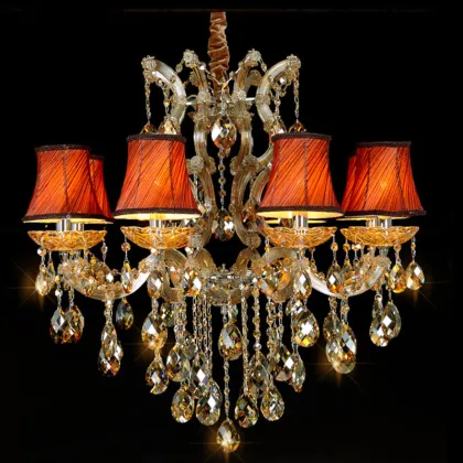 European Clip Light Home Living Room Lighting Crystal Lamp with Lampshade