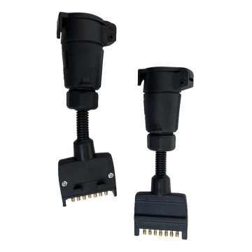7 Pin Flat Plug to 7 Pin Socket Connector Adapter for Heavy Duty Trailers