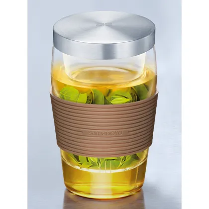 Samadoyo 500ml silica gel tea cup with glass filter