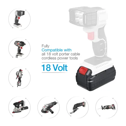 Upgraded 2 Pack 3700mAh 18V Replacement Charger for Porter Cable Cordless Power Tools