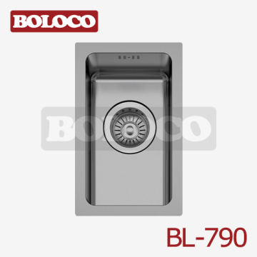 Italy High Quality Matt Single Bowl One Piece Rectangle/square Kitchen Sink 304# Bowl Corner Angle R20 Bl-790 
