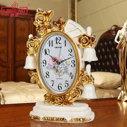 European Clock Mute Living Room Bedside Table Clock Retro Bell Decoration Creative Ornaments Desk & Table Clocks