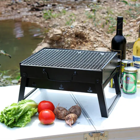 Lightweight Folding Stainless Steel Charcoal Grill for Outdoor Cooking & Camping