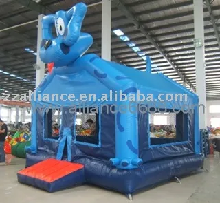 Blue dog jumping inflatable castle inflatable bouncer