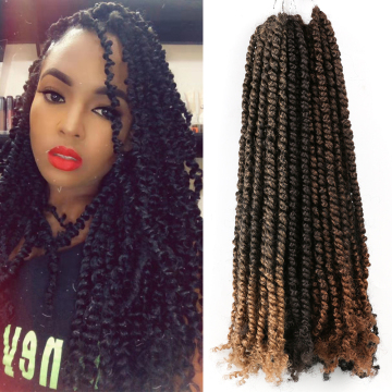 AliLeader Pre Twisted Passion Twist Bomb Crochet Hair Synthetic Ombre Crochet Braid Pre Looped Fluffy PassionTwist Braiding Hair