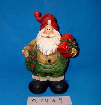 Santa Claus with Wreath and Gifts for Christmas Decoration