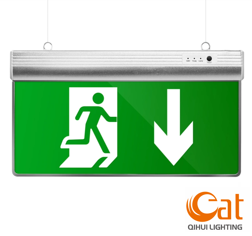 Safety exit signs for evacuation doors