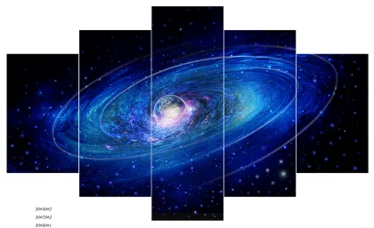 abstract group canvas printing 5 panels design