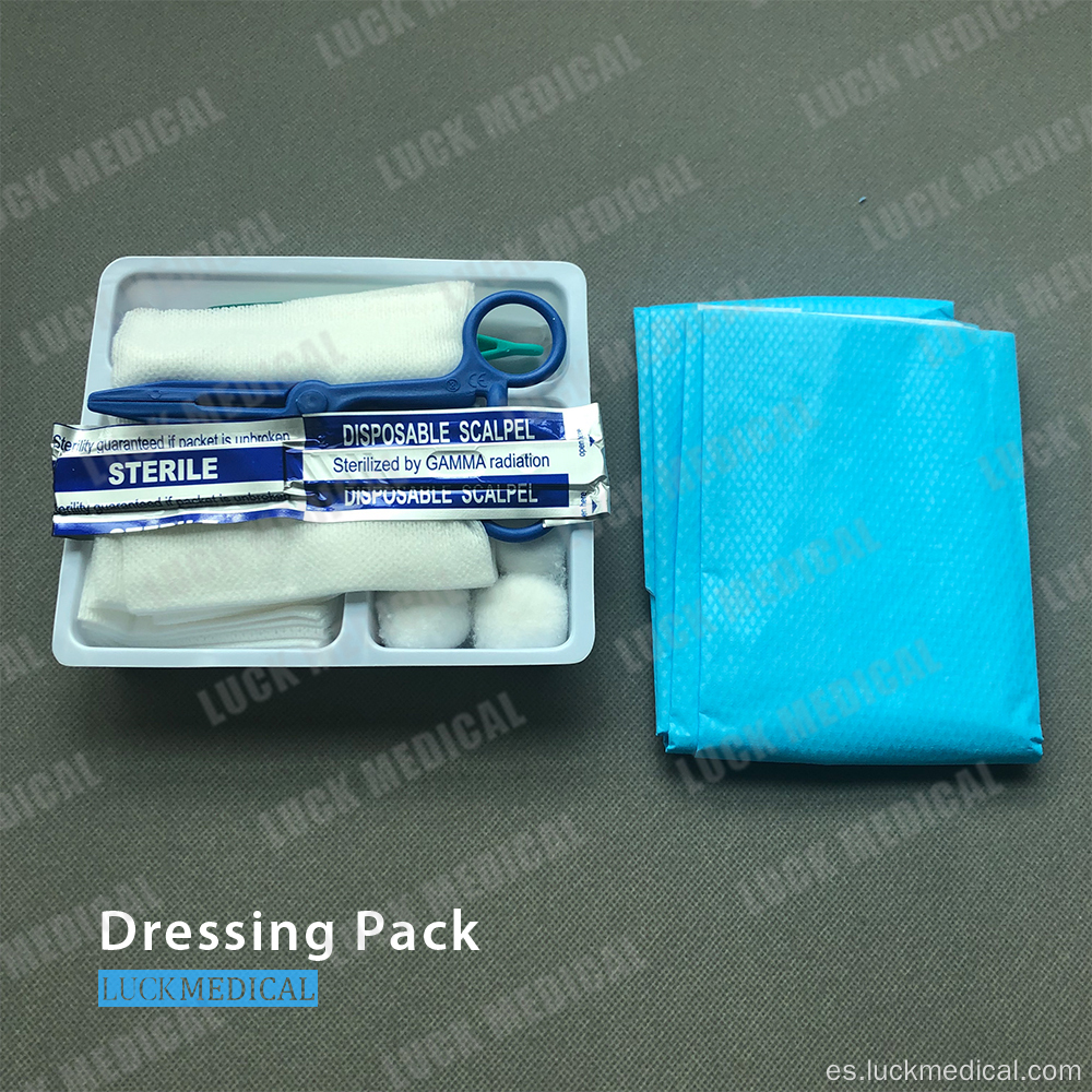 Kit de cambio de aderezo de herida médica desechable