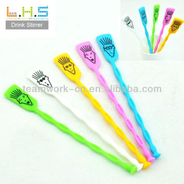 Plastic Lovely Beanfun Coffee Stirrer