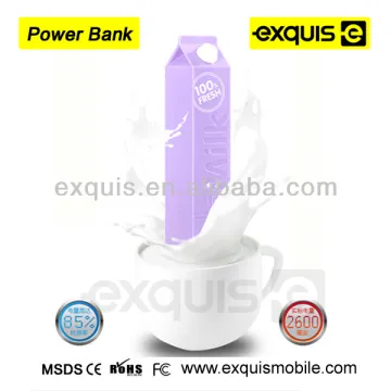 Exquis 2600mAh Milk portable Lovely power bank charger