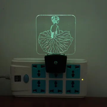 Smart 3D Acrylic Dusk Sensor Wall Lamp with EU/US Plug