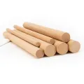 Aste tonde in legno naturale per progetti artigianali fai-da-te