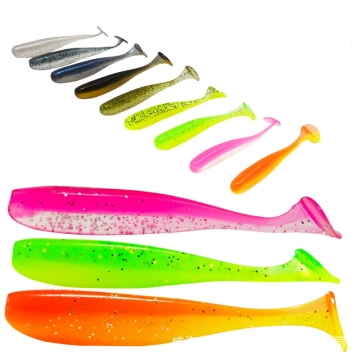55mm-70mm T Tail Shad Worm Soft Bait for Fishing