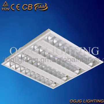 Recessed fluorescent louver ceiling light