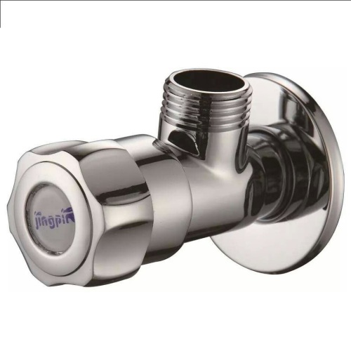 Chromed ninety degree quadrangle handle angle valve