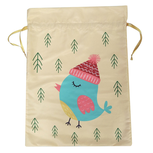 Sac de Noël avec motif de petit oiseau imprimé