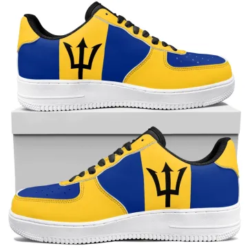 Customized Wholesale Barbados Flag Low Top Leather Shoes for Caribbean Area