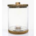 Storage Jar glass jars with wooden lids stackable jars Supplier