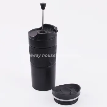 French Press Travel Mug: Portable Coffee and Tea Maker - 350ml