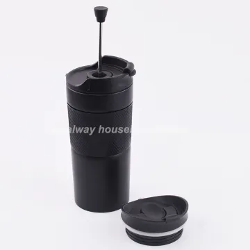 French Press Travel Mug: Portable Coffee and Tea Maker - 350ml