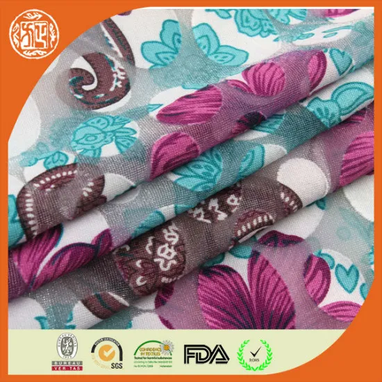 China supplier latest style print knitted burnout fabrics