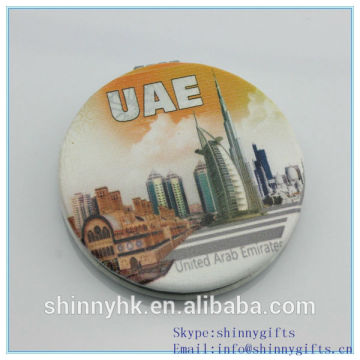 Pormotional gift mirror round shape with small mirror Burj Al Arab Hotel pattern mirror