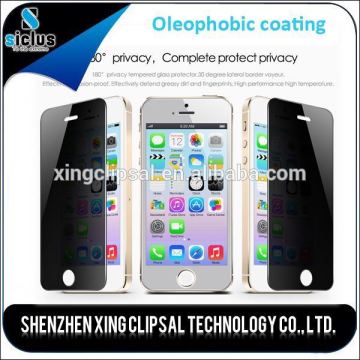 Hot color privacy tempered glass screen protector for iphone 5 5s 5c,supply for iphone 5s,mobille screen protector