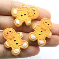 Kawaii Xmas Charms Simulazione Gingerbread Man Resina 100pcs Cartoon Biscuits Fai da te Art Deco Slime Filler Accessori