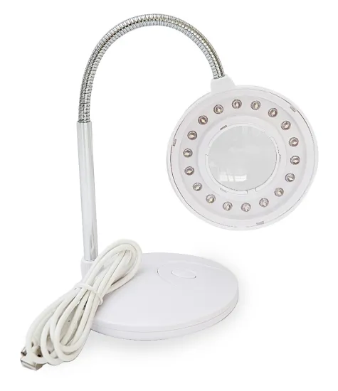 gooseneck 3X magnifying led lamp with USB&flexible arm
