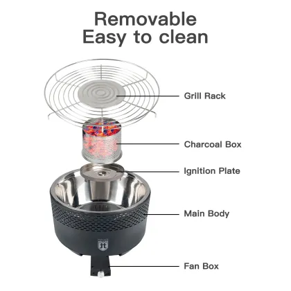 Portable Charcoal Grill Korean BBQ Griller Plate Grill Kamado